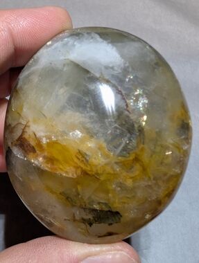 Golden Healer Garden Quartz Palm Stone